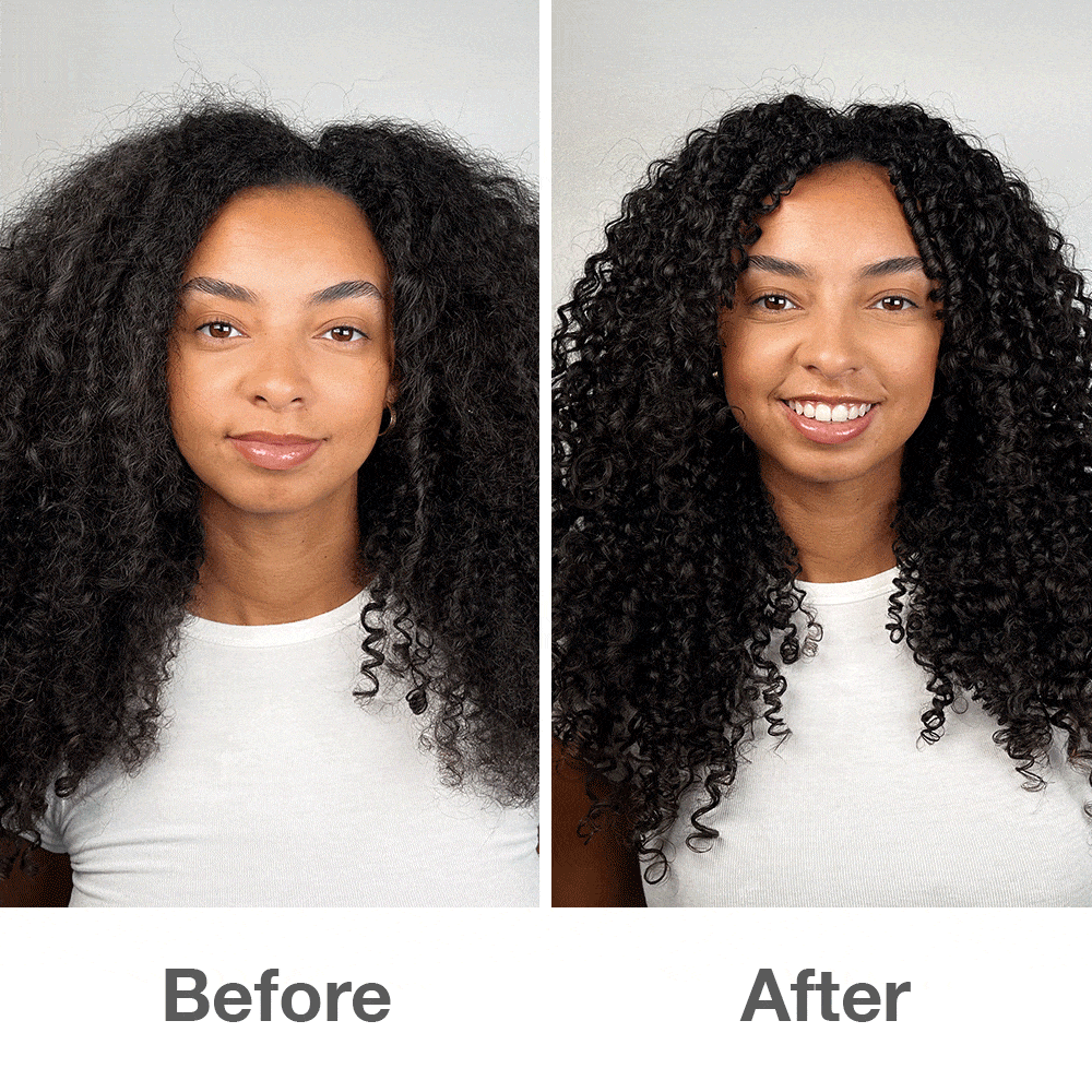 Before and After using our Iconic Curl Duo