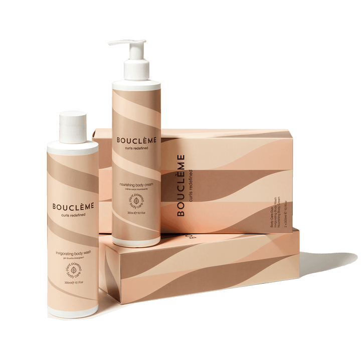 Our new Bodycare duo promises all the wonderful natural ingredients you love from Bouclème. Invigorating Body Wash combines delicate coconut water with powerful antioxidants while Nourishing Body Cream is enriched with shea butter and squalene to protect against moisture loss