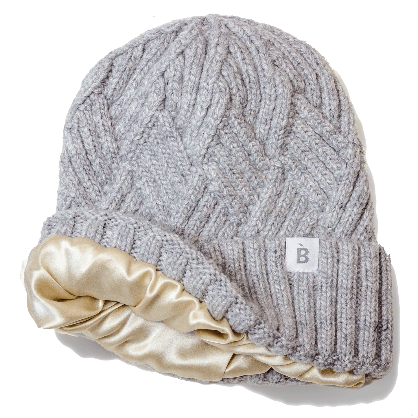 Grey silk lined beanie