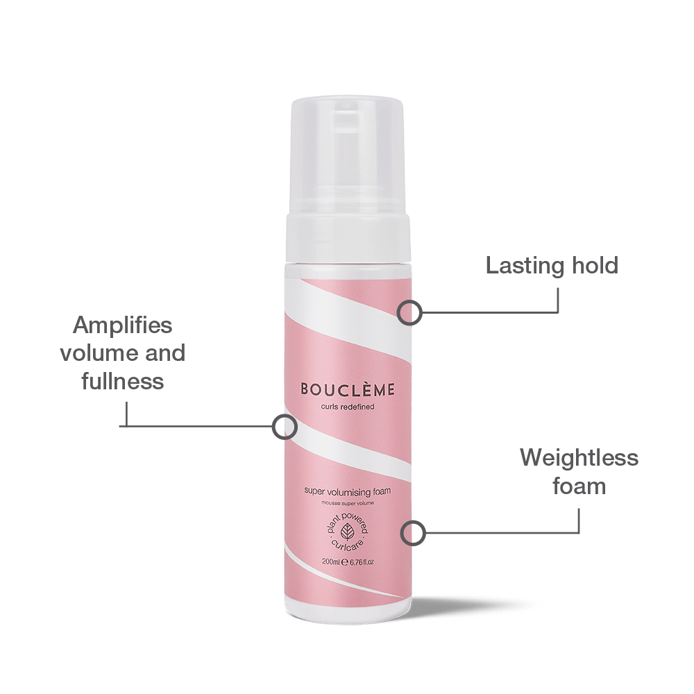 Super Volumising Foam: provides lightweight lift, adds fullness, and enhances natural volume.