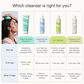 Comparison of Bouclème cleansers: Scalp Exfoliating Shampoo, Hydrating Hair Cleanser, Curl Cleanser and Fragrance Free Curl Cleanser