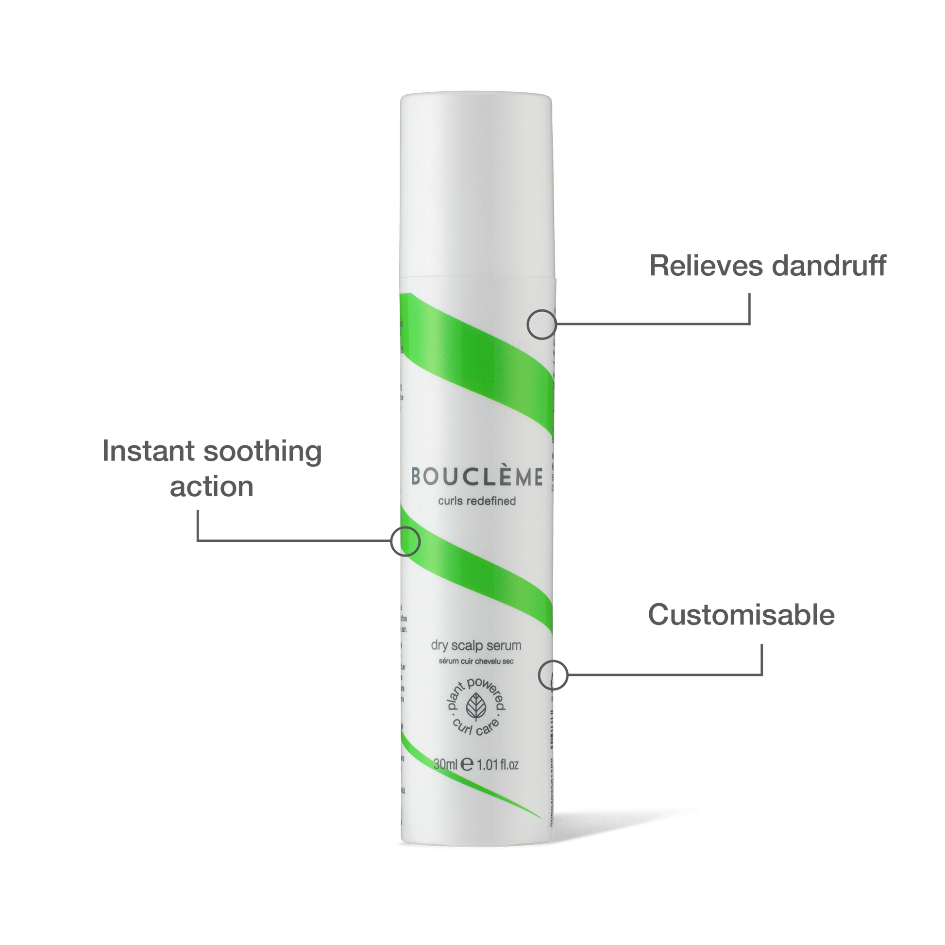 This soothing serum provides instant relief for dandruff, scalp redness and irritation. An award winning soothing scalp treatment.